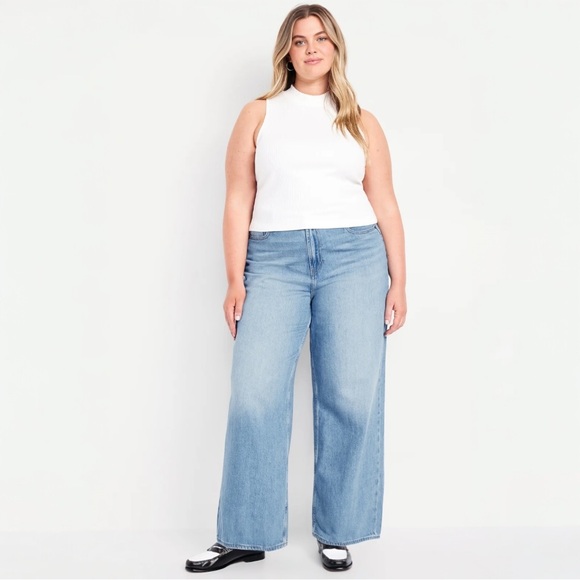 Old Navy High-Waisted Baggy Wide-Leg Jeans NWT 8 - Picture 5 of 9